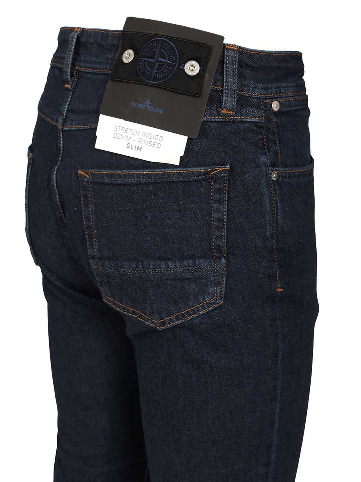 Stone Island Cigarette Trousers Jeans - Blu | 484fd6d623b826590882ff2515f576074ea24dc2