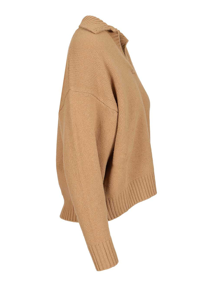 Weekend Max Mara Wool Yarn Polo Shirt Knitwear - Marrone | ec7ea6bd4d64ee278b1470affb71d12223a9ab39