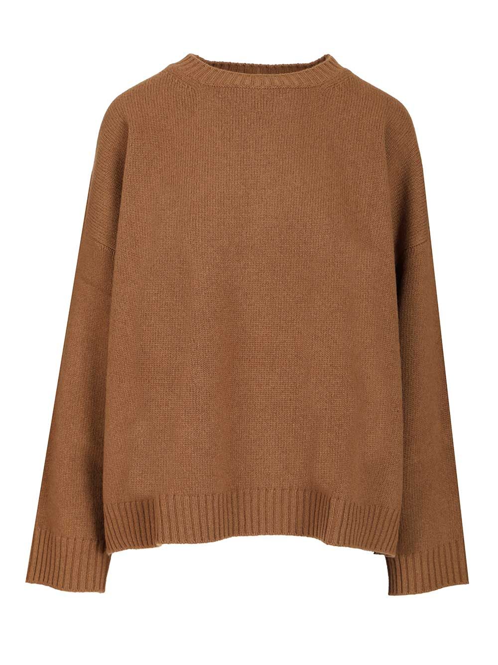 Weekend Max Mara Crew Neck Sweater In Wool Yarn Knitwear - Marrone | 3526c87088ecff3ea079026e4aab3800bbd813e7