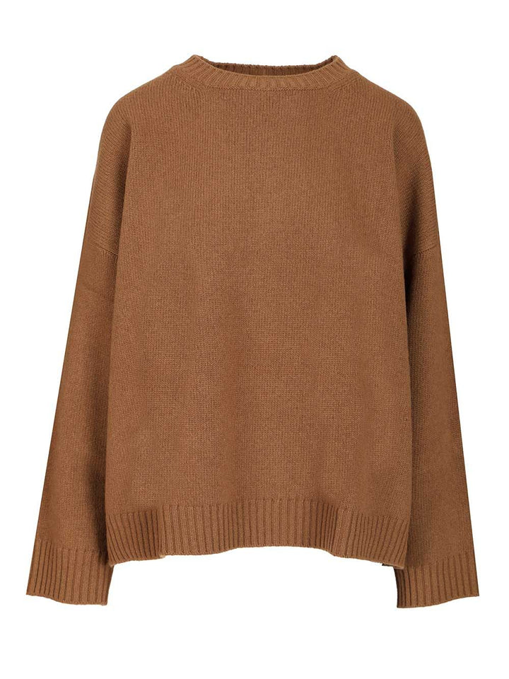 Weekend Max Mara Crew Neck Sweater In Wool Yarn Knitwear - Marrone | 3526c87088ecff3ea079026e4aab3800bbd813e7