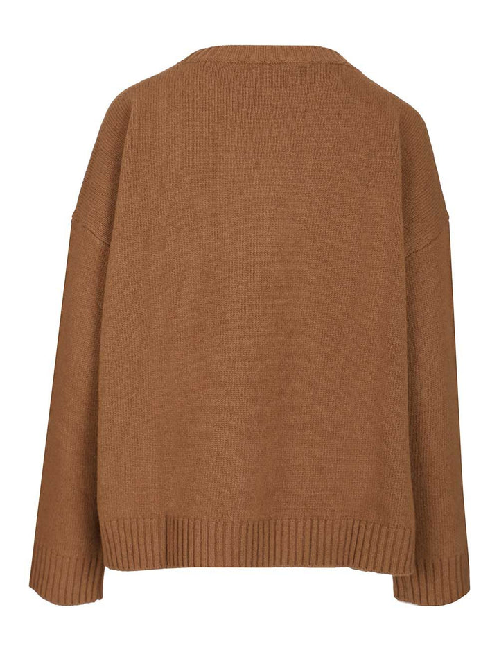 Weekend Max Mara Crew Neck Sweater In Wool Yarn Knitwear - Marrone | eb6979c942ef7f5e13d5914046cd83457dab8c35