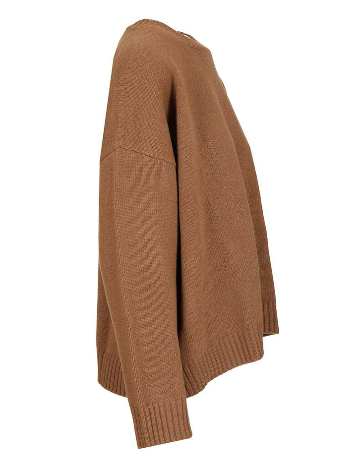 Weekend Max Mara Crew Neck Sweater In Wool Yarn Knitwear - Marrone | fad8930a08519aa37d42379eb1862cdc7b2b236c