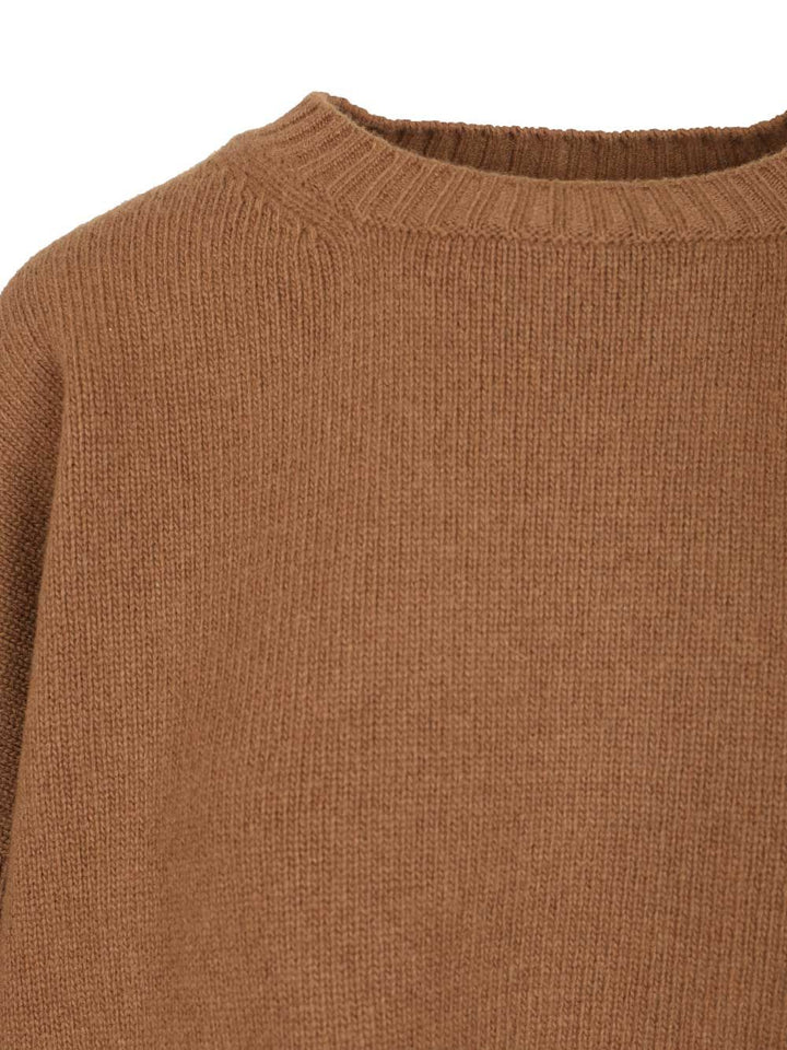 Weekend Max Mara Crew Neck Sweater In Wool Yarn Knitwear - Marrone | 4084a0ce4c98f523ed7fb37732a15ea5ef028d22