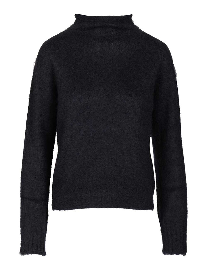 Max Mara Studio Mohair Blend Turtleneck Sweater Knitwear - Blu | f3f09243051a888add8343049983235b6b9e748f
