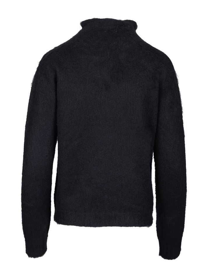 Max Mara Studio Mohair Blend Turtleneck Sweater Knitwear - Blu | 06087376720e75e12bc801cb774718fb78180b98