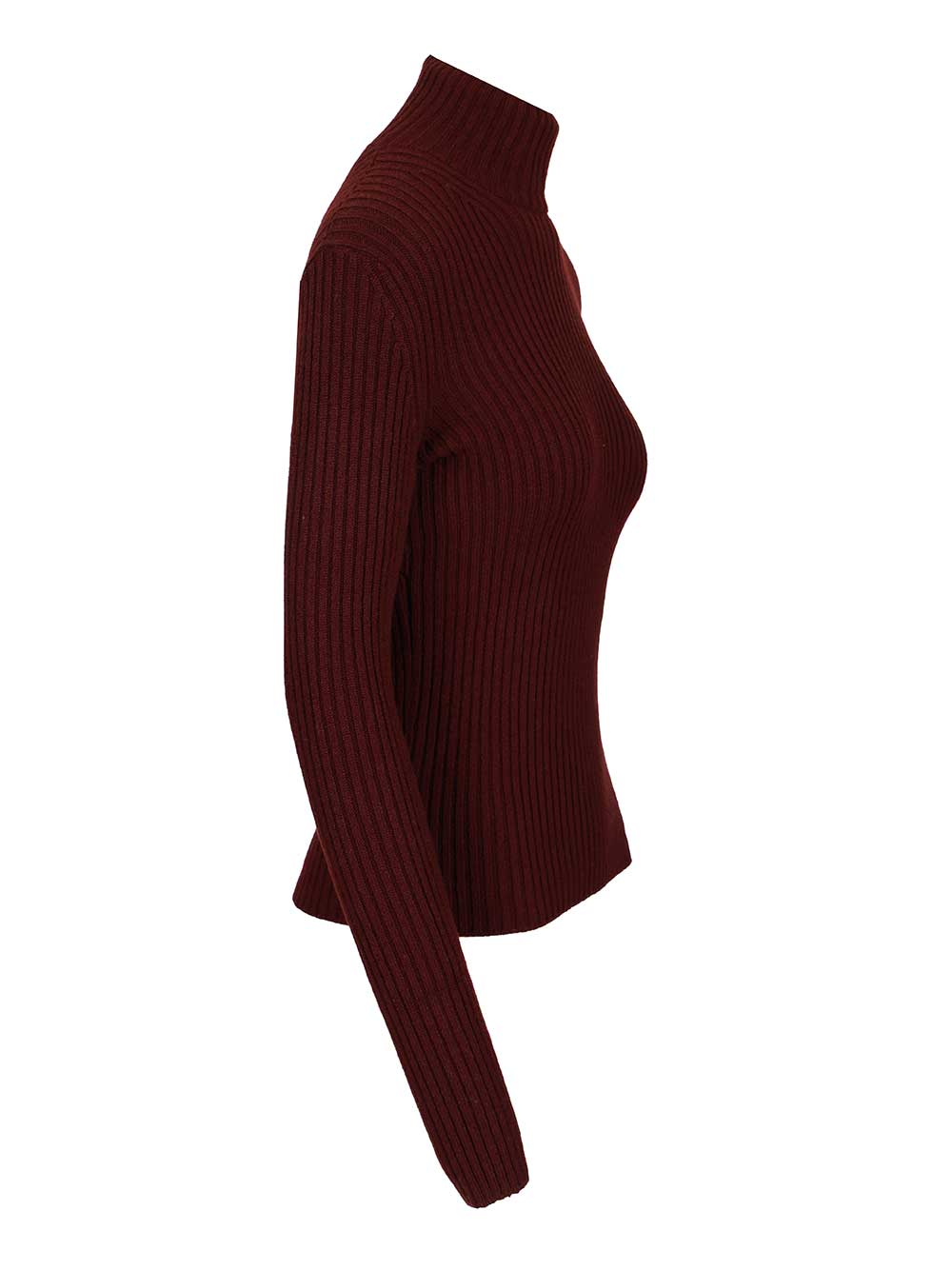 Max Mara Wool And Cashmere Turtleneck Sweater Knitwear - Bordeaux | 09c52554a3e3c4c516a6e30e9a5d21e045668c84
