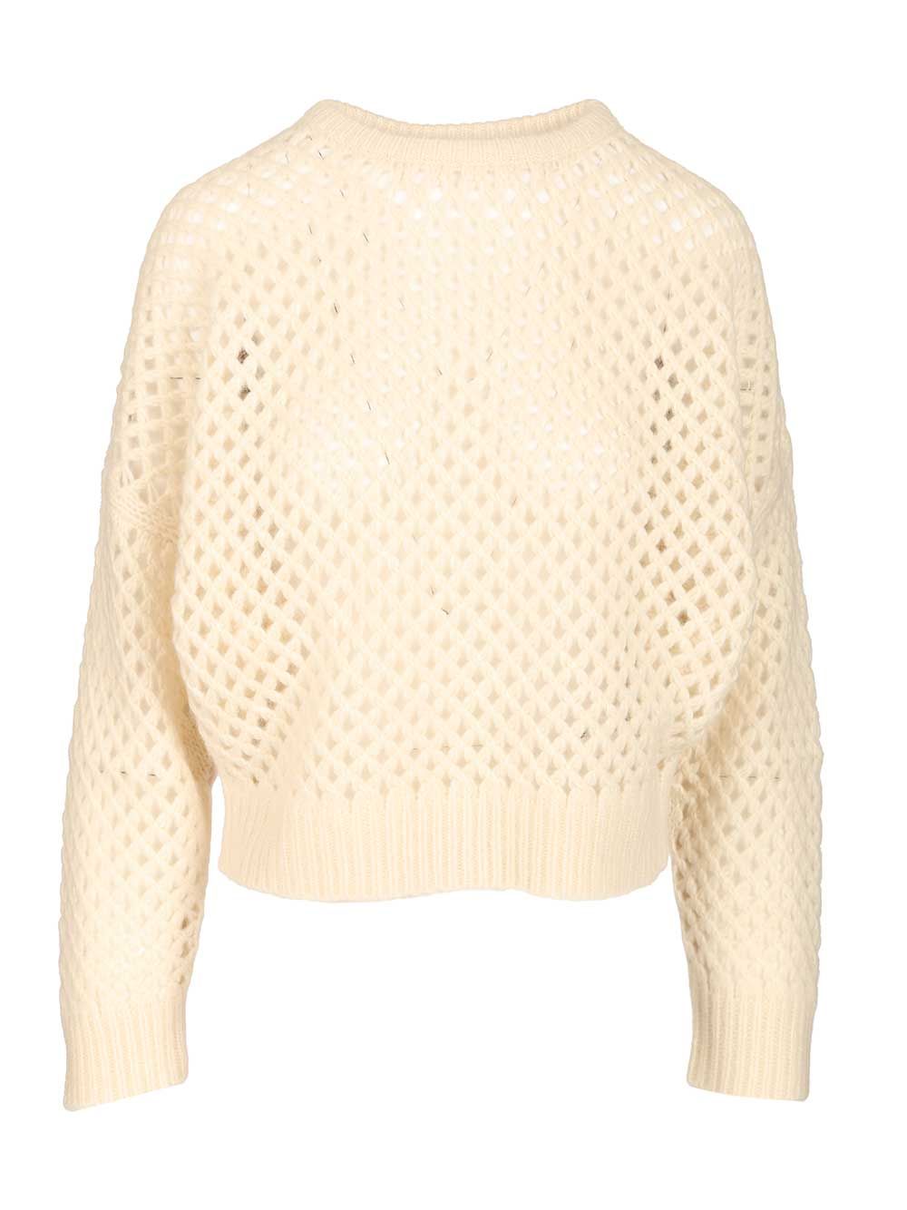 Max Mara Cashmere And Silk Sweater Knitwear - Bianco | a11e4541d33aa38a23a38743c4455bbaf75c04fc