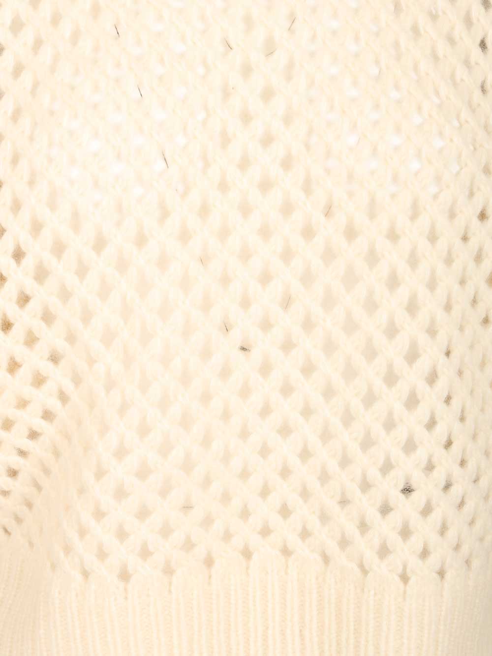 Max Mara Cashmere And Silk Sweater Knitwear - Bianco | 7e09672feb7ee05a54858bb7711fa29995aa976a