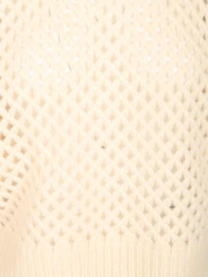 Max Mara Cashmere And Silk Sweater Knitwear - Bianco | 7e09672feb7ee05a54858bb7711fa29995aa976a