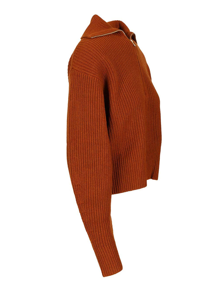 Max Mara Zip-Up Sweater Knitwear - Marrone | bbd4c258b3b36f4a06d5229f13fcdf307ce06f2f