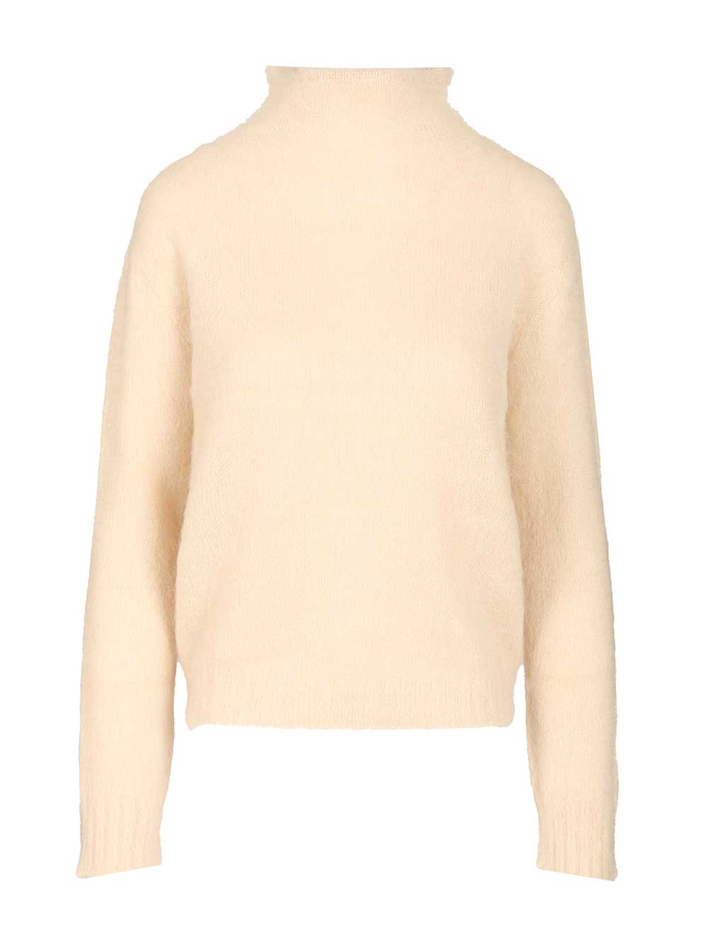 Max Mara Studio Mohair Blend Turtleneck Sweater Knitwear - Bianco | 4a5864745bf50a8b0c9b868cc324d16faca4ae22