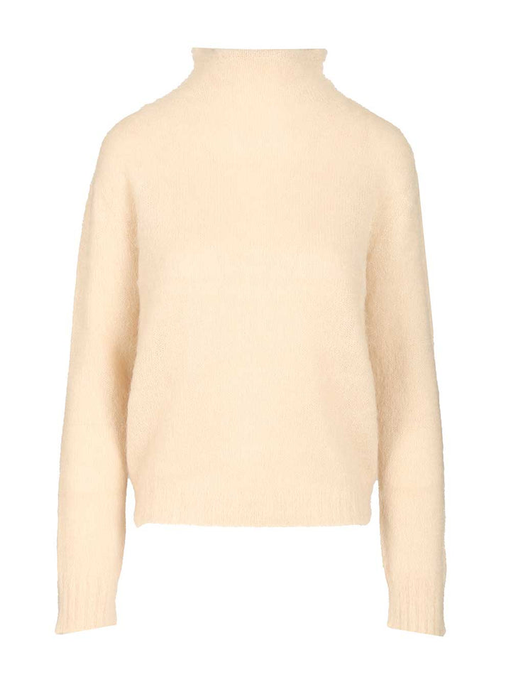 Max Mara Studio Mohair Blend Turtleneck Sweater Knitwear - Bianco | 4a5864745bf50a8b0c9b868cc324d16faca4ae22