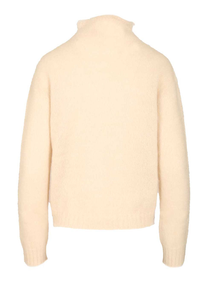 Max Mara Studio Mohair Blend Turtleneck Sweater Knitwear - Bianco | ca710619f91d39d3d16bab3888e5a1e111ef88bf