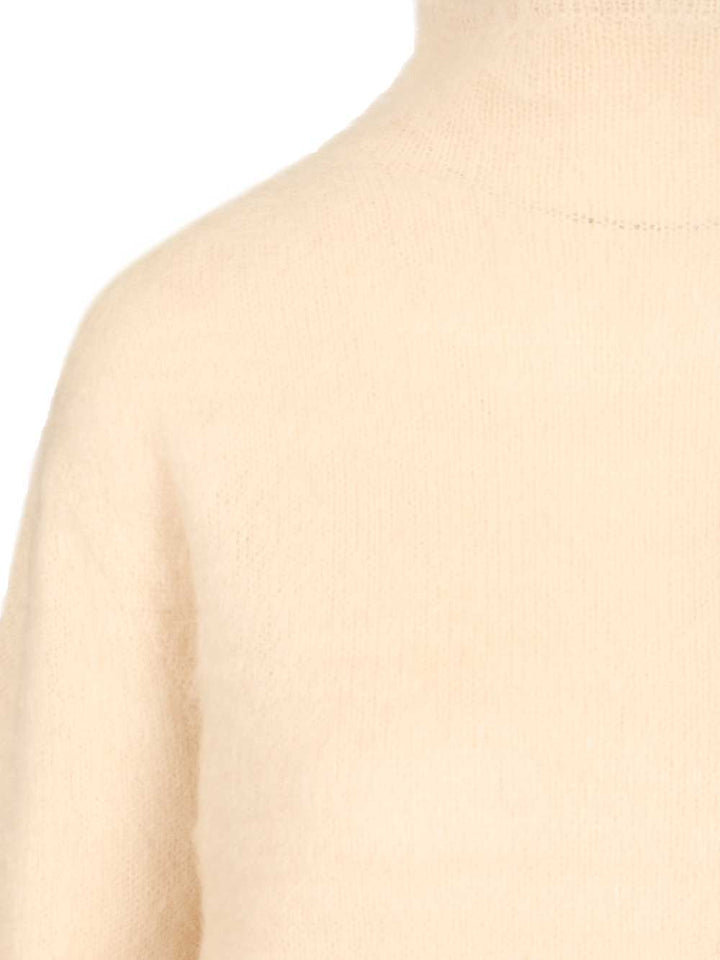 Max Mara Studio Mohair Blend Turtleneck Sweater Knitwear - Bianco | 7a3d2e52af85cb8f26f55be89f8a8eaae27e2b81