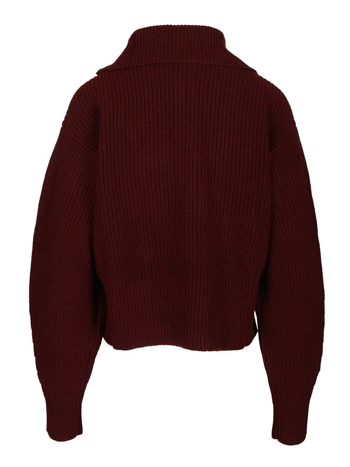 Max Mara Zip-Up Sweater Knitwear - Bordeaux | 9a65612144c0227c228ed51d2b95c541899606ac