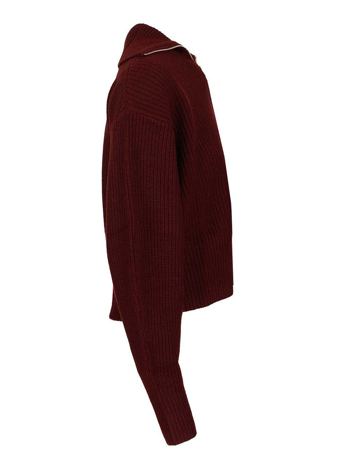 Max Mara Zip-Up Sweater Knitwear - Bordeaux | 97df0a7b05d1e0807c1212b1cdda911b49b12c29