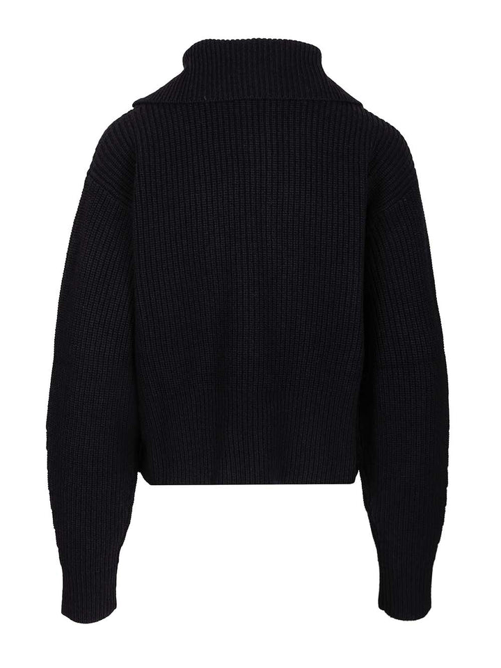 Max Mara Zip-Up Sweater Knitwear - Blu | 59e885340d4ba4468d6c70e4ed46032e05e15b9f