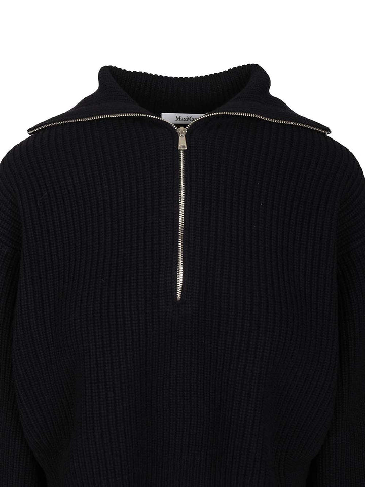 Max Mara Zip-Up Sweater Knitwear - Blu | 1ef9ffced8595b96afa6c0dcb26054e2bd8fd608