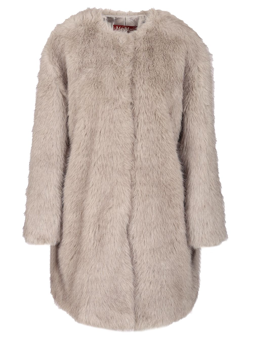Max Mara Studio Coat In Faux Fur Effect Fabric Coats - Grey | 252e875f613edb287d11238d2b0f19d2d2e9b793