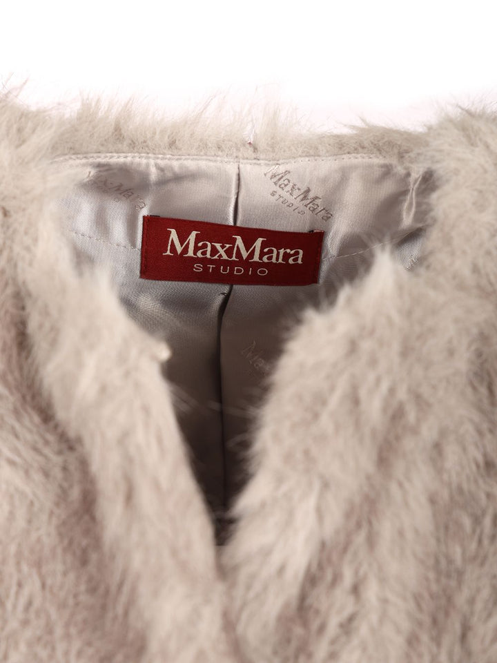 Max Mara Studio Coat In Faux Fur Effect Fabric Coats - Grey | 99bd9d0dbe35d391341c3cda41a0c954a483e4a5