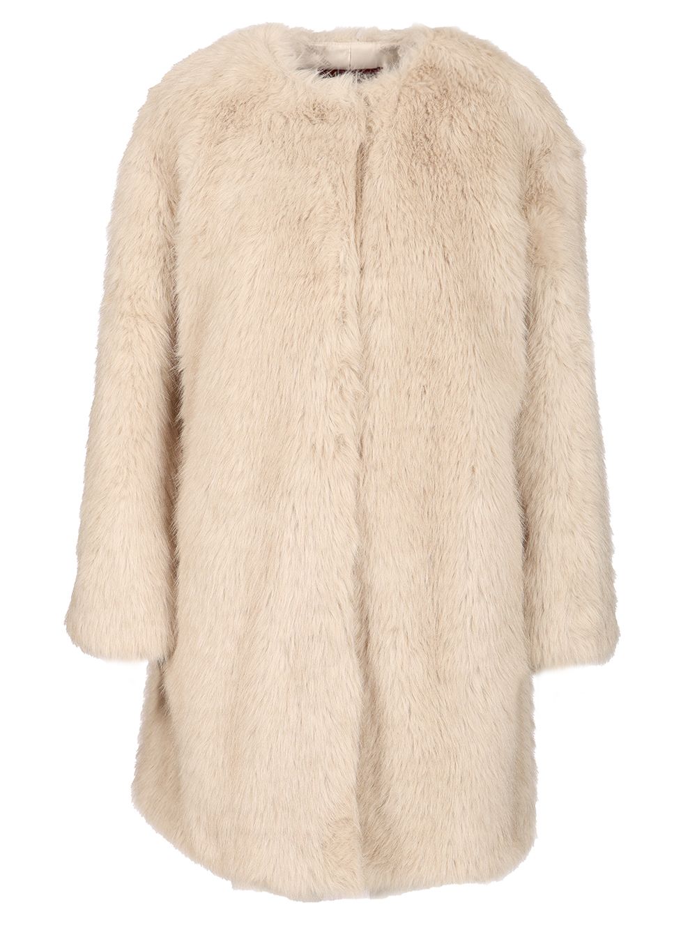 Max Mara Studio Coat In Faux Fur Effect Fabric Coats - Bianco | cfb3e4b8f755ace95bbb61154db1fcb7ff0453b0