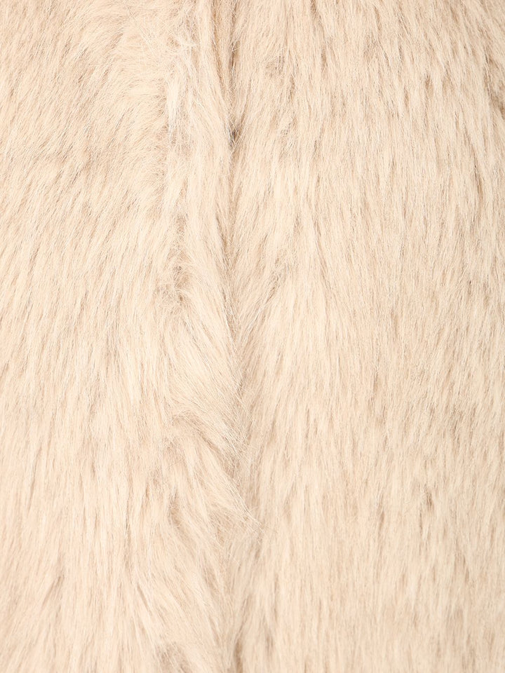 Max Mara Studio Coat In Faux Fur Effect Fabric Coats - Bianco | 67d77efefc9e9846610c772199855a126656d6df