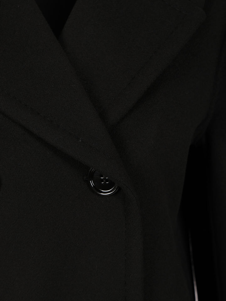 'S Max Mara Wool Drap Pea Coat Giacche - Nero | 8f260918413f9b1ad30059849d7bfe3754593d46