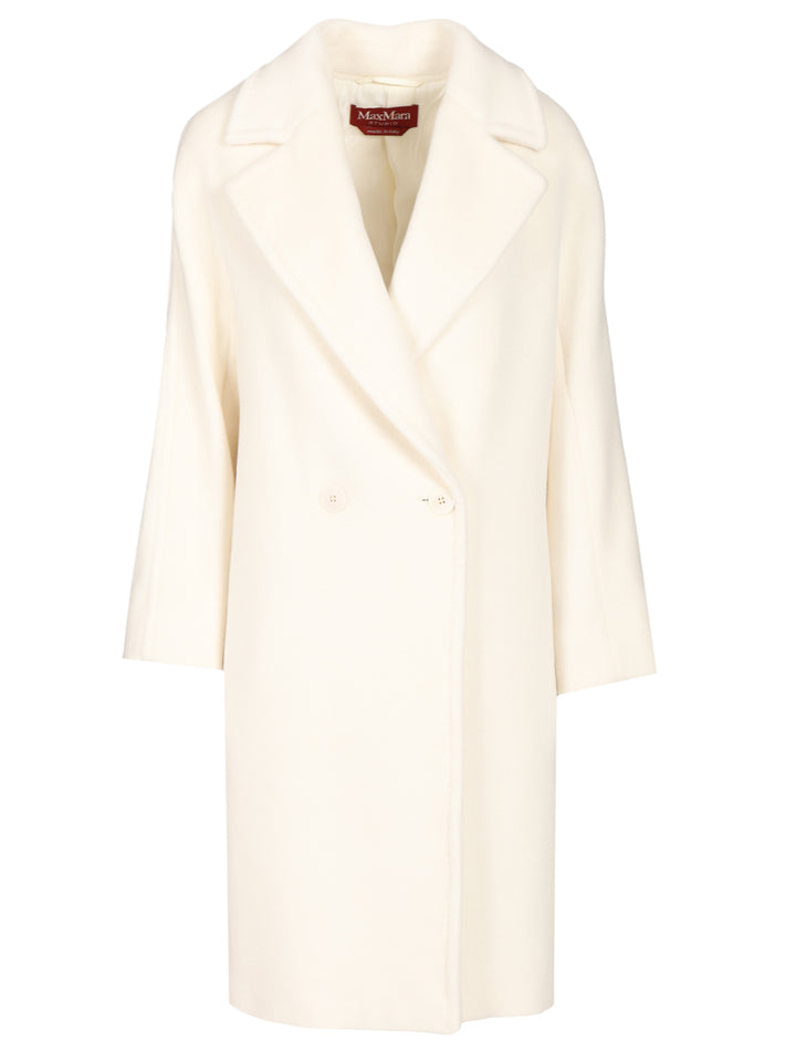 Max Mara Studio Double-Breasted Coat Coats - Bianco | 189f17c9dd7d2531c43452efe92ce484155c62e6