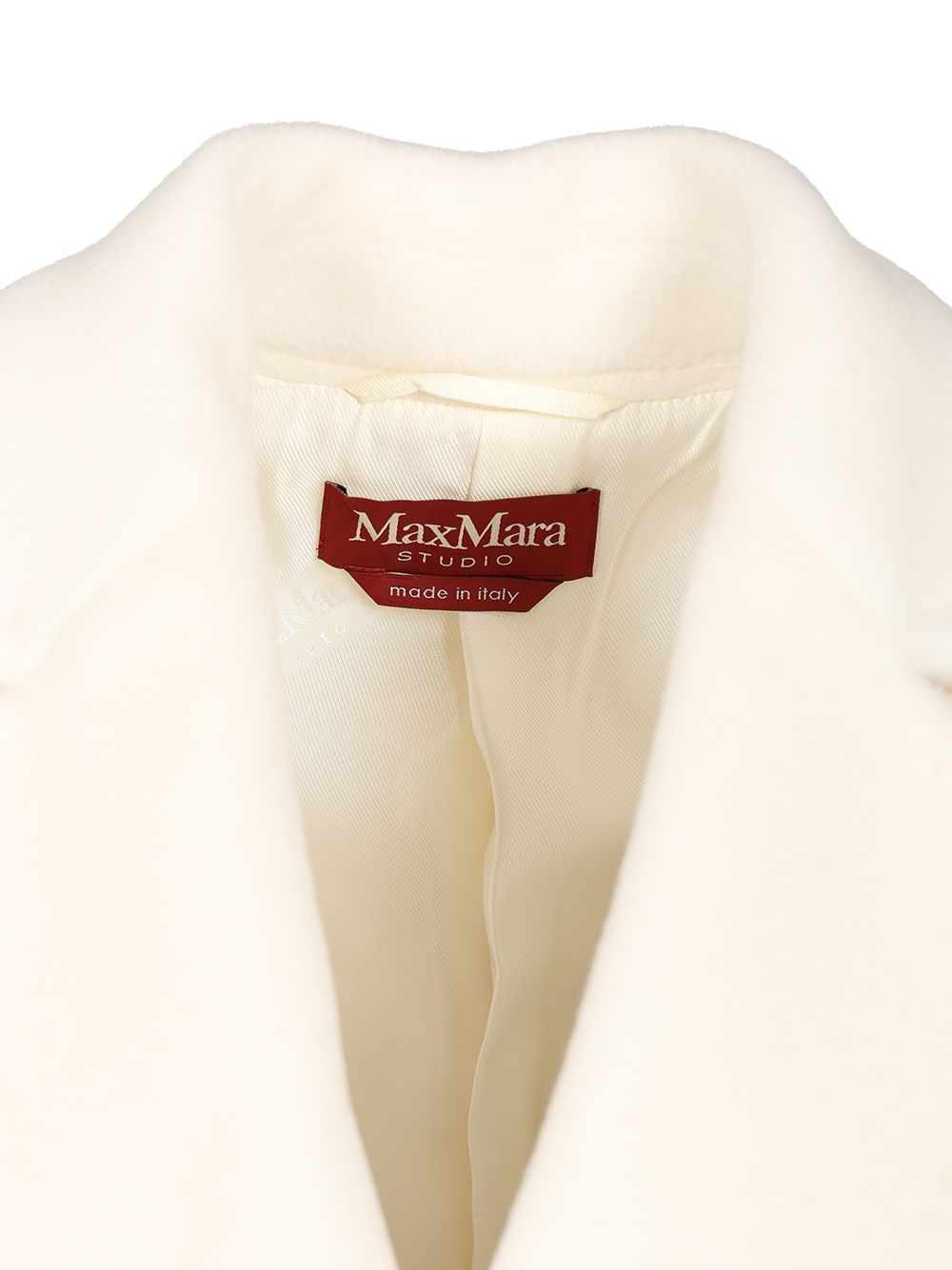 Max Mara Studio Double-Breasted Coat Coats - Bianco | 3d9ed4498bce63a18057ef416b8fb6615eca484e