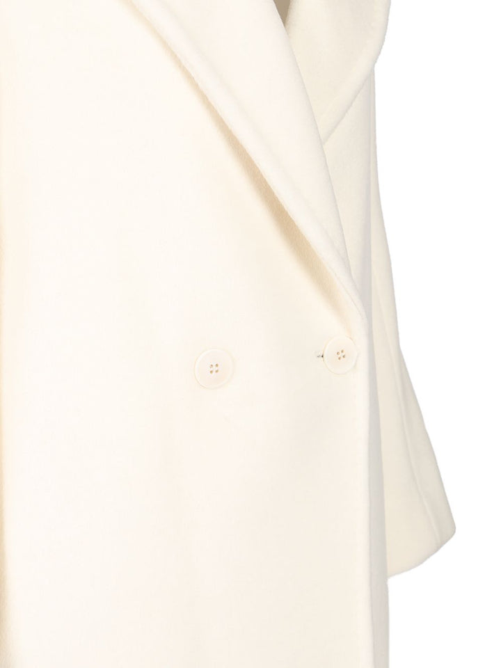 Max Mara Studio Double-Breasted Coat Coats - Bianco | 7e4e128aabf046ff643208f516ff4575fb50fba1
