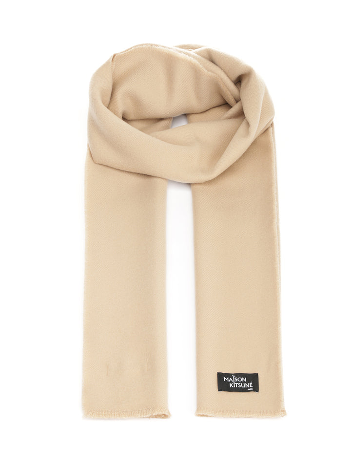 Maison KitsunÉ Wool Scarf Scarves And Foulards - Beige | 0ff5bc5eb0dd09f5323ad859634939f101b46f0f