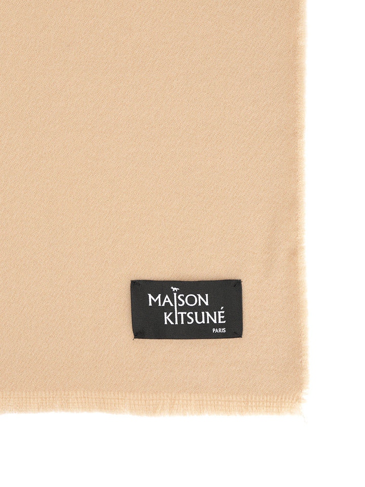 Maison KitsunÉ Wool Scarf Scarves And Foulards - Beige | d1e2da5dba30b54c6a6a0c712fe2bb393e502706