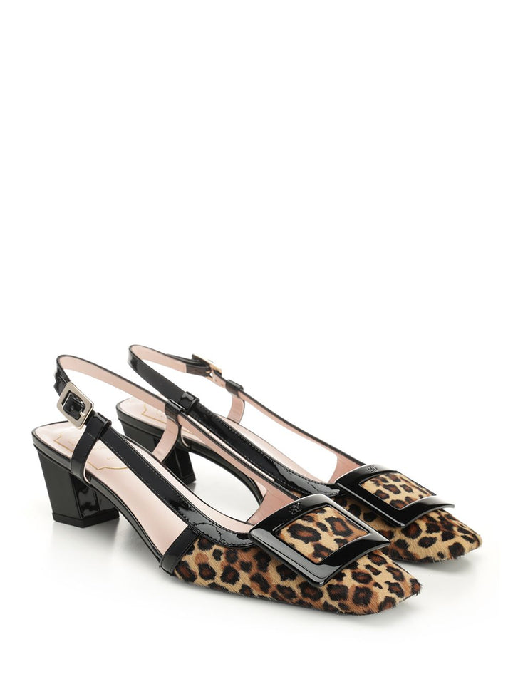 Roger Vivier Belle Vivier Leather Slingback Decollete - Animalier | cdb63f089f5544b4dc119f07641ace9e78c10445