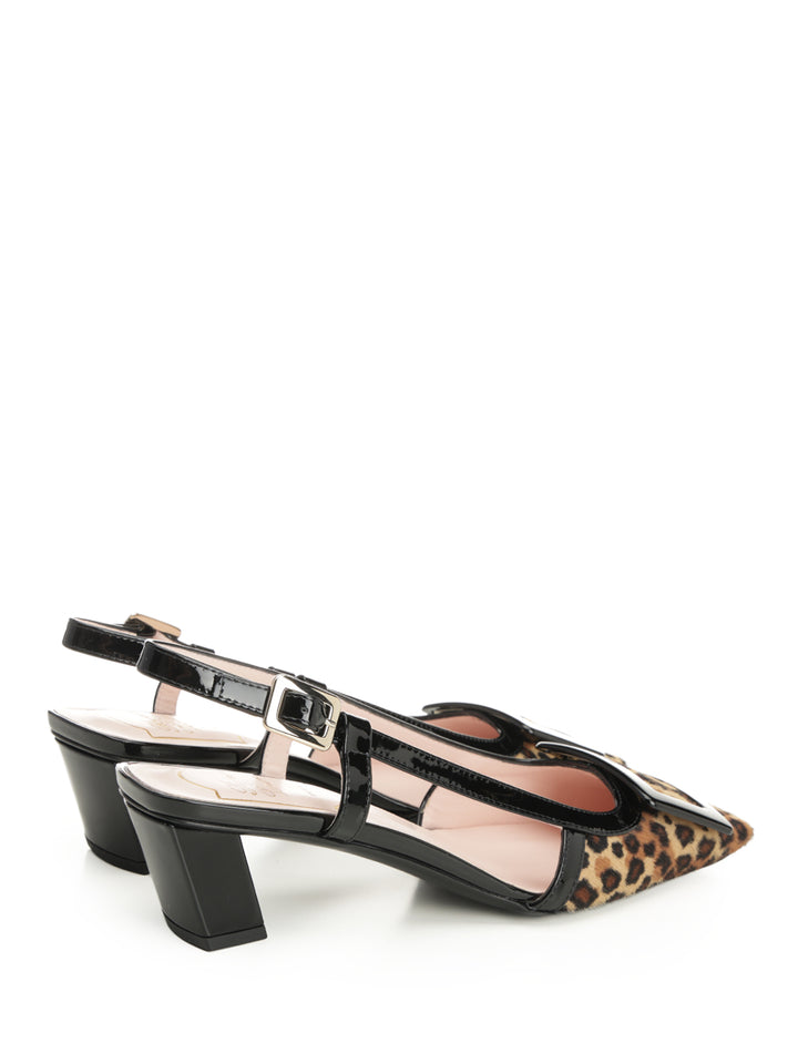 Roger Vivier Belle Vivier Leather Slingback Decollete - Animalier | 157d3be0f1f63f9e0e54c747203641872bdba99b
