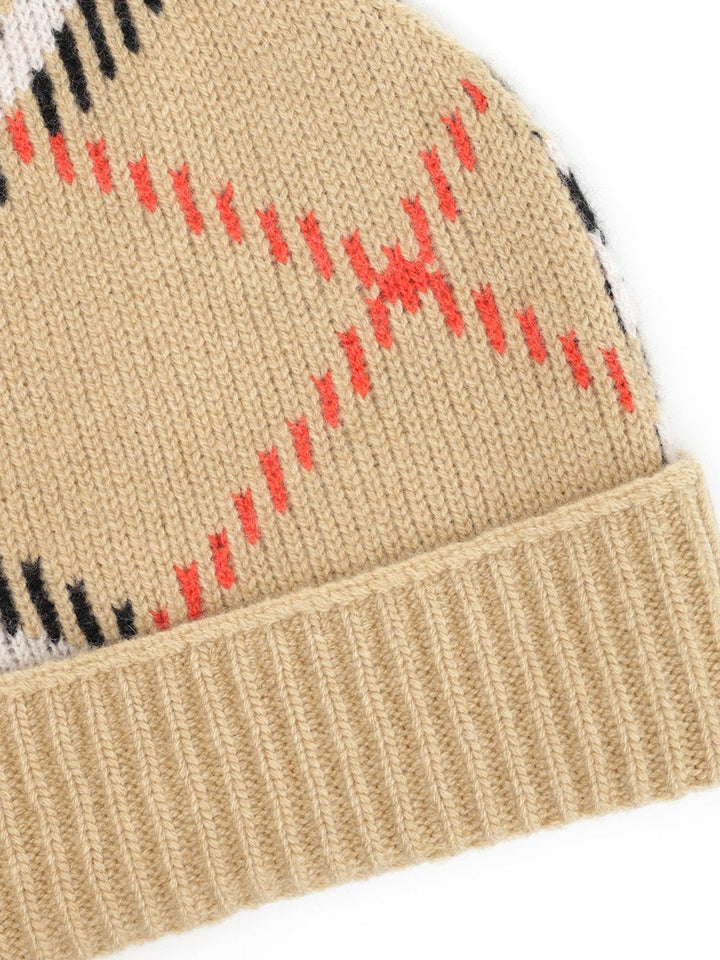 Burberry Check Cashmere Blend Hat Cappelli - Beige | 8c54a133e06bdd24b49adc2fb1057aa8c15bdcf2