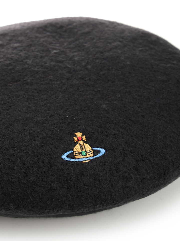 Vivienne Westwood Wool Beret Cappelli - Nero | 77711b0319c104aa5d65d7278aff5648ce2b26c7