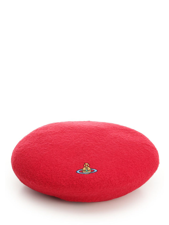 Vivienne Westwood Wool Beret Cappelli - Rosso | 280fcb76268fc127b193ddb9c326491e50ff6614