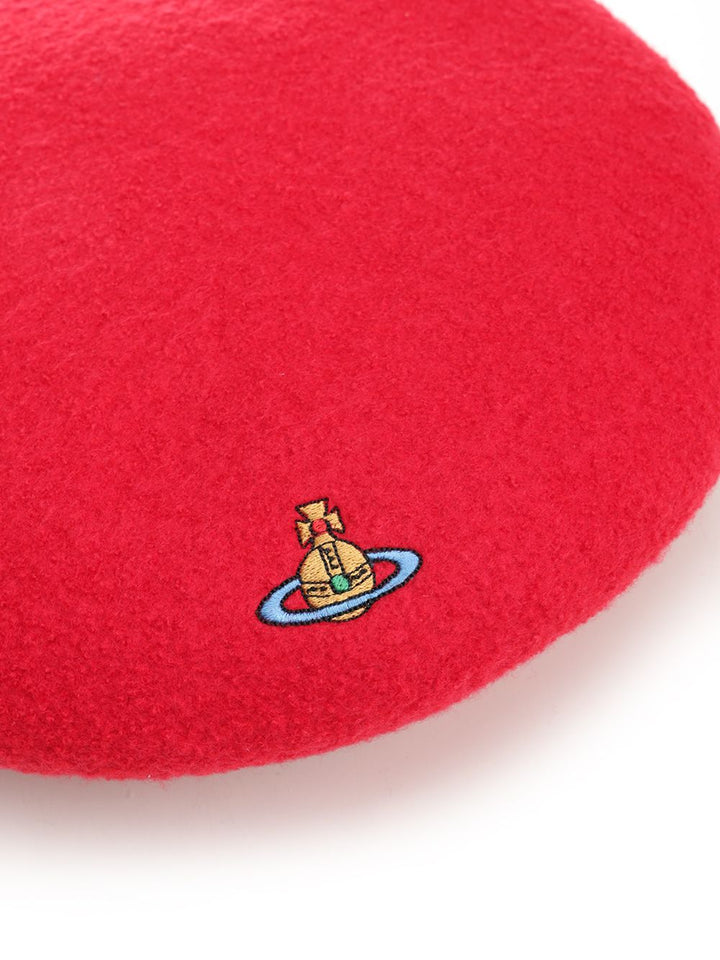 Vivienne Westwood Wool Beret Cappelli - Rosso | e1986c9dd858d2e1a97a617a4da257c7f5add566