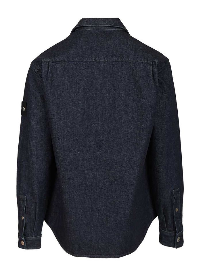 Stone Island Denim Shirt Giacche - Blu | e096c73eecd7d78620ef2a6daa71553138aba5bc