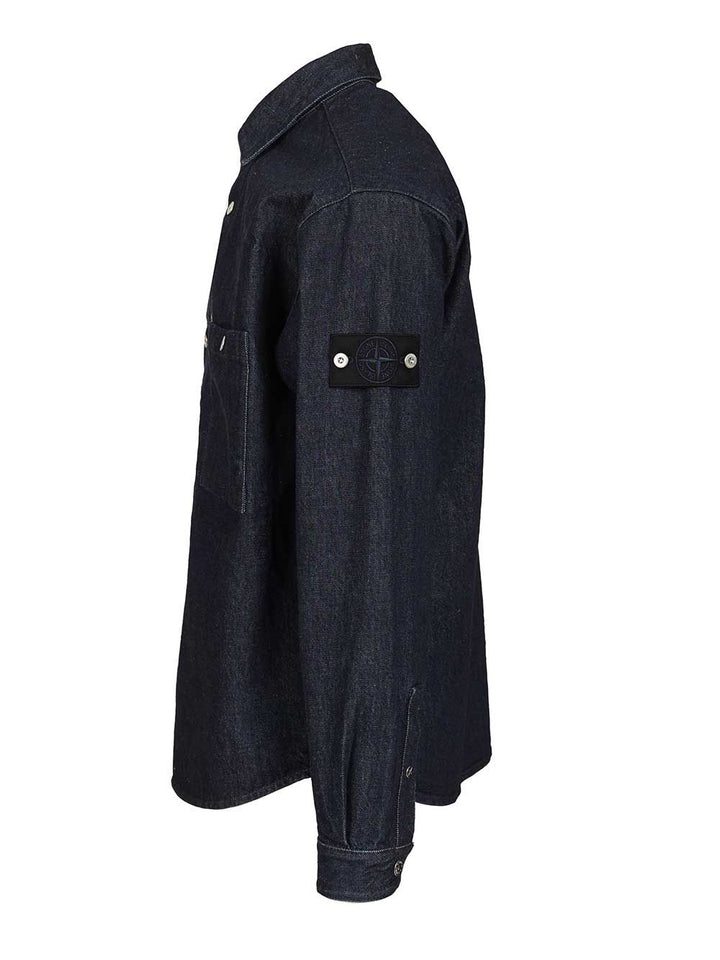 Stone Island Denim Shirt Giacche - Blu | fddba4e32af59f5d2ab87a076b50de22bbec60d0