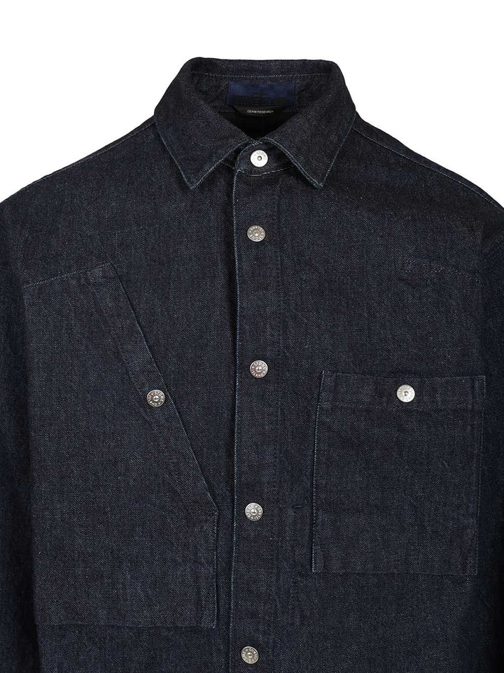 Stone Island Denim Shirt Giacche - Blu | 7be34e11165bf34027881b72528da8ea57f8bb5f