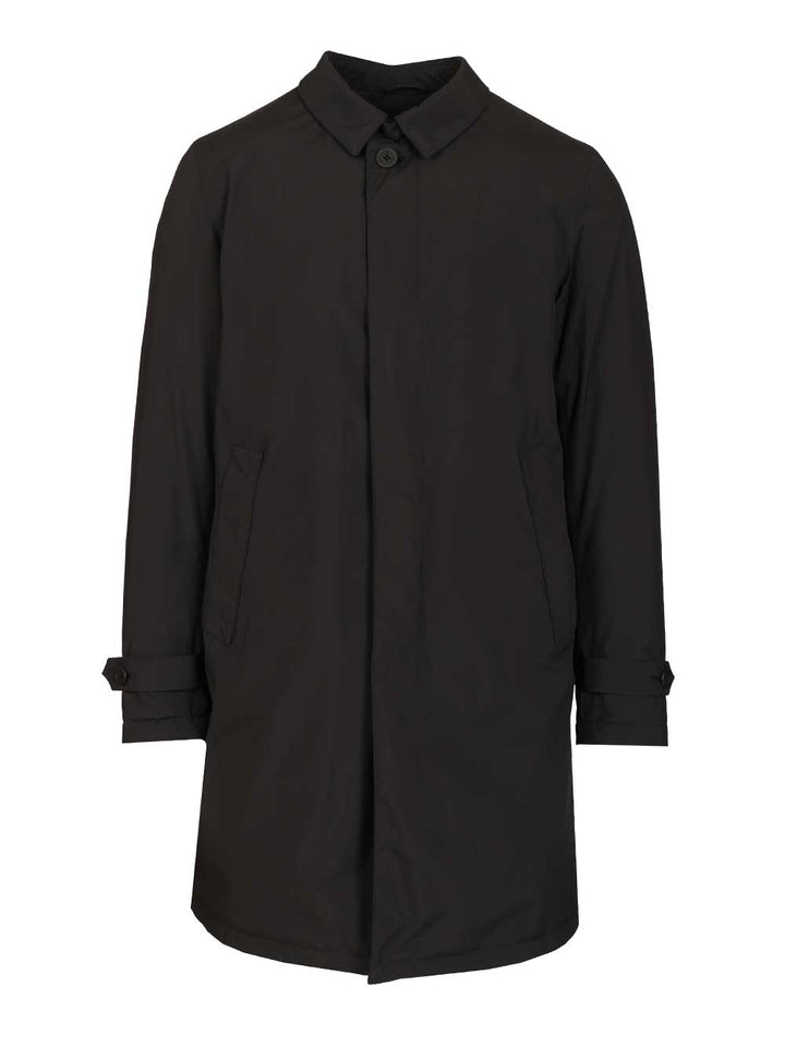 Herno Prometeo Padded Nylon Trench Coat Coats - Nero | 49917b6eaafaaa6f900df977a3c03dbde18348ed