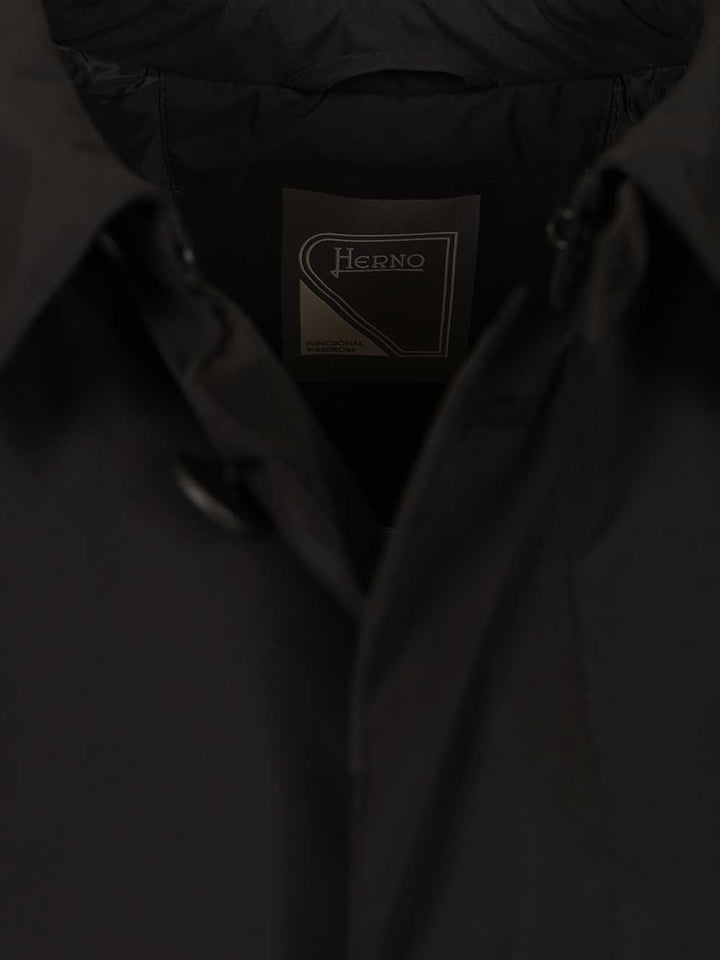 Herno Prometeo Padded Nylon Trench Coat Coats - Nero | d58d0117bbd72461a042adb09164e9e1d3731ce3