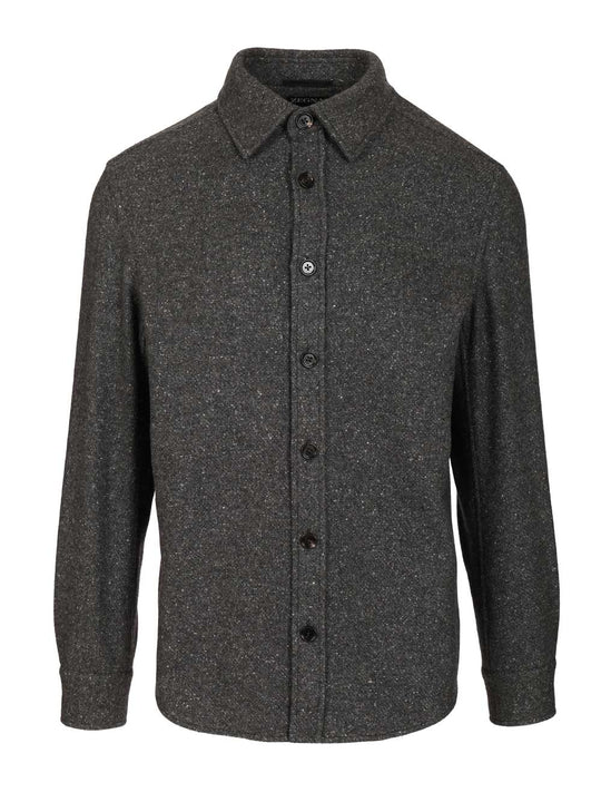 Cashmere And Silk Overshirt Giacche Grey