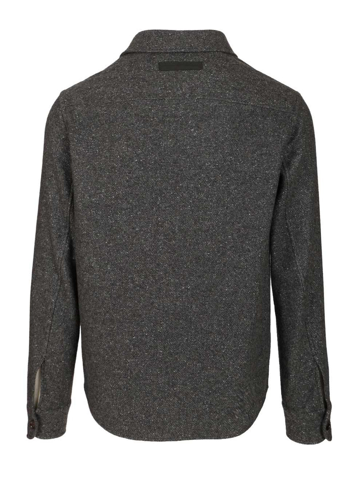 Ermenegildo Zegna Cashmere And Silk Overshirt Giacche - Grey | 493927894a6659f03dd0d43f68b65f56a1e746ea