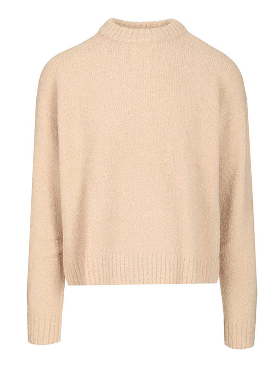 Maglione In Misto Lana Bouclé Knitwear Beige