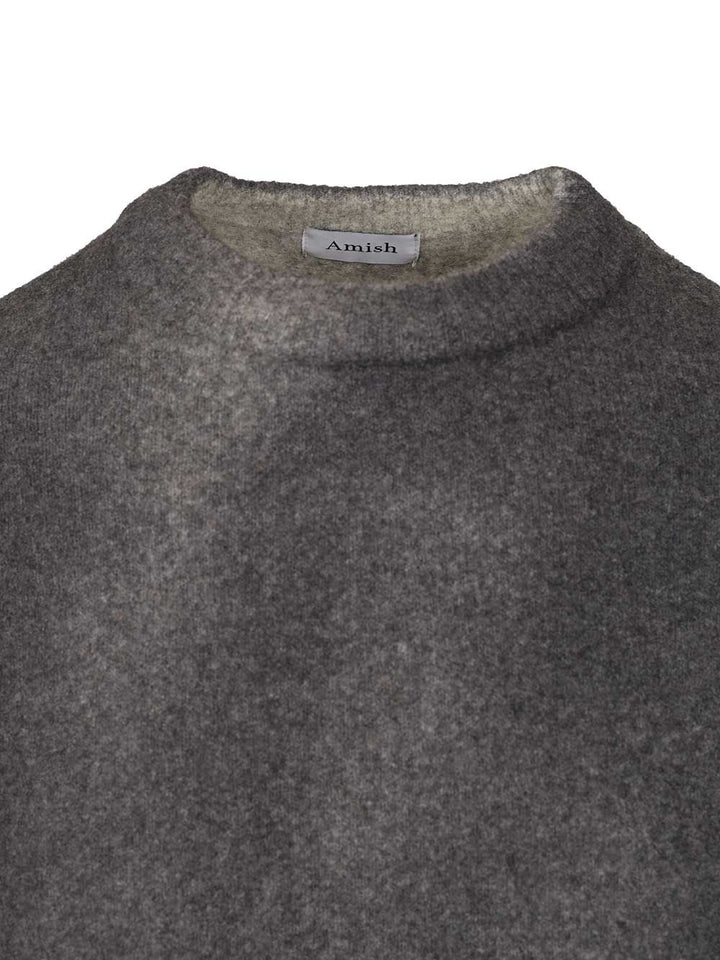 Amish Crew Neck Sweater Knitwear - Grey | b677823b8233b61f99ebd958217800db9f8bf2d3