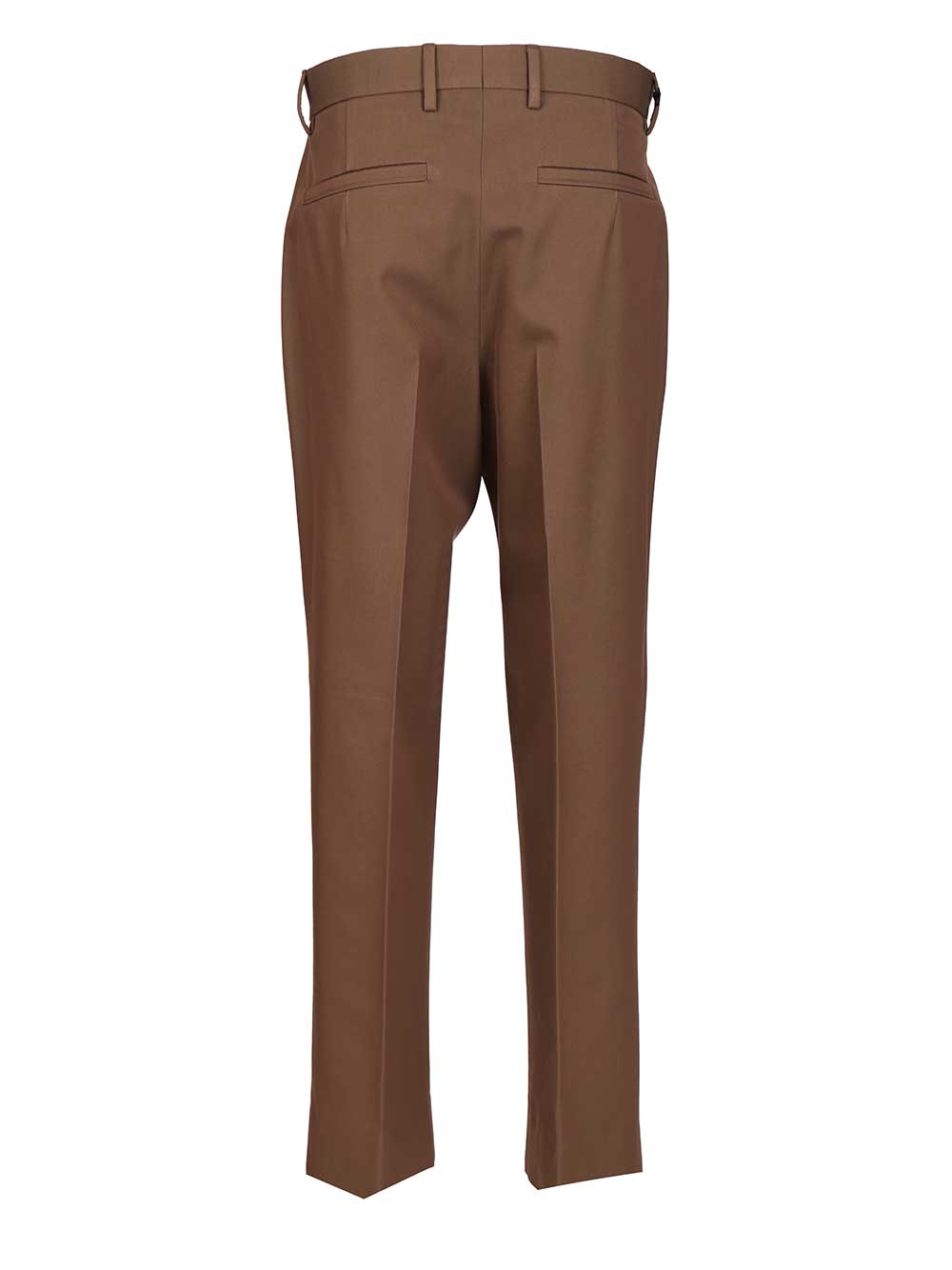 Ermenegildo Zegna Dark Foliage Cotton And Wool Trousers - Marrone | 8e0e15516786748c166230179dc415c6676ce986