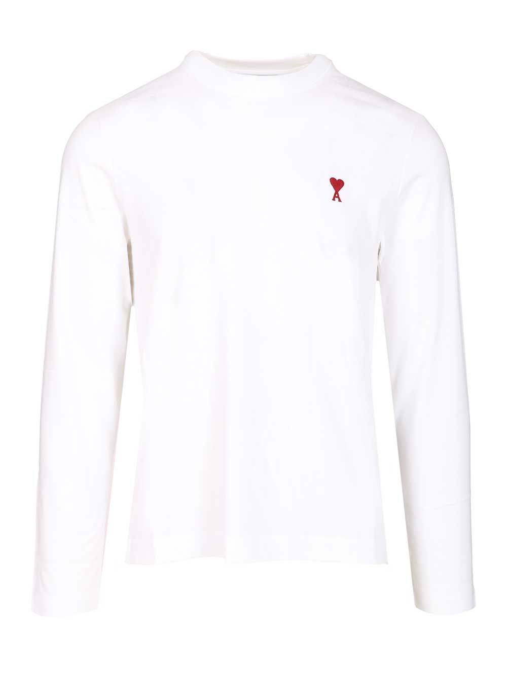 Ami Long-Sleeved T-Shirt - Bianco | fbb95ff51412a9f37f3deabe04b1ea036658aef2
