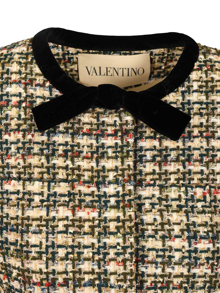 Valentino Garavani Velvet Bow Tweed Jacket Giacche - Multicolor | 2b5690c104fa02909838504d7093c1af571612b8